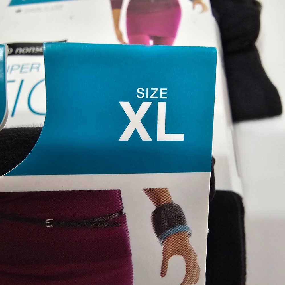 3 Pack No Nonsense Women's Tights Control Top Super Opaque BLACK SIZE XL - Picture 7 of 12
